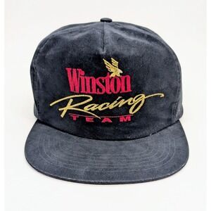 Winston Cigarettes Racing Team Hat Velvet Velour Snapback Vintage NASCAR